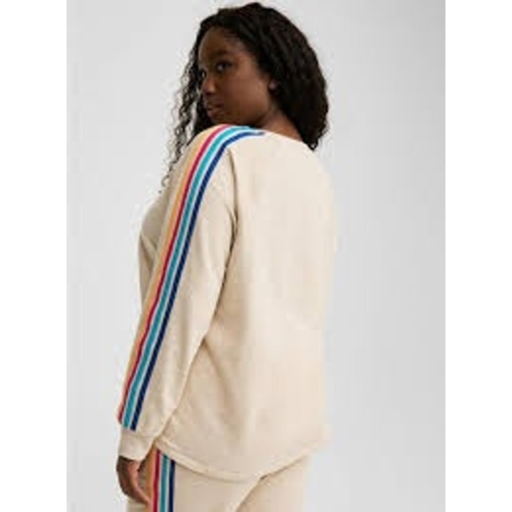 Torrid 3X Sweatshirt Everyday Fleece Active Rainbow Striped Lightweight Stretch